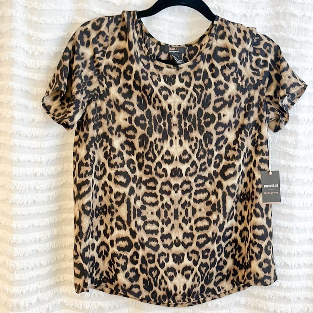 NWT Leopard Cheetah Print Blouse